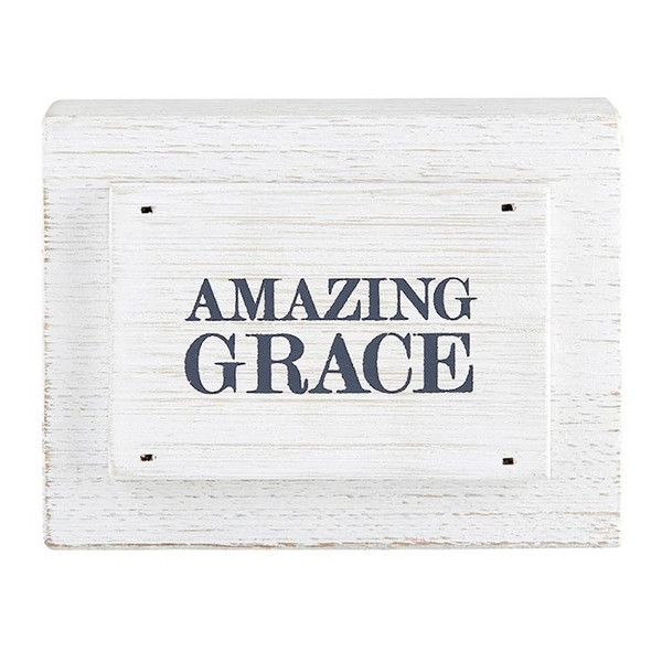 Wood Block-Amazing Grace (4" x 3" x 1.375") by CB Gift