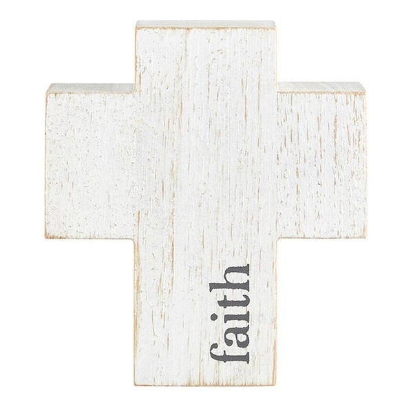 Small Cross-Paulownia Wood-Faith (3.75" x 4" x 1.325") by CB Gift