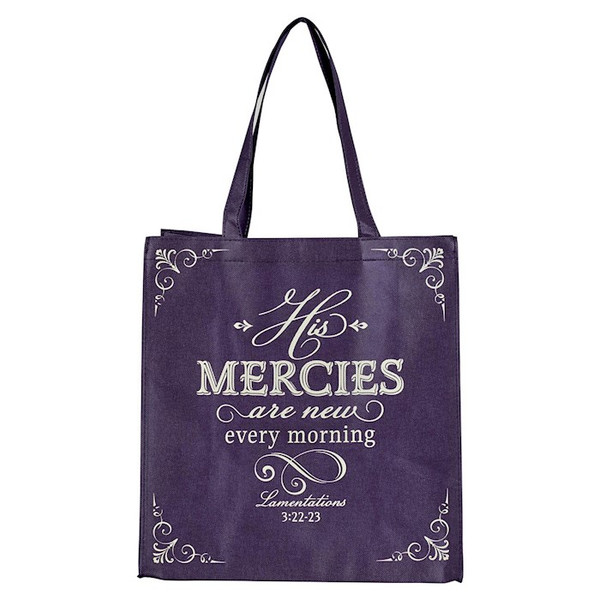 Tote Bag-His Mercies Are New-Purple by Christian Art Gift