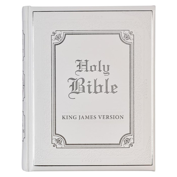 KJV Family Bible-White Faux Leather Hardcover by Christian Art Gift