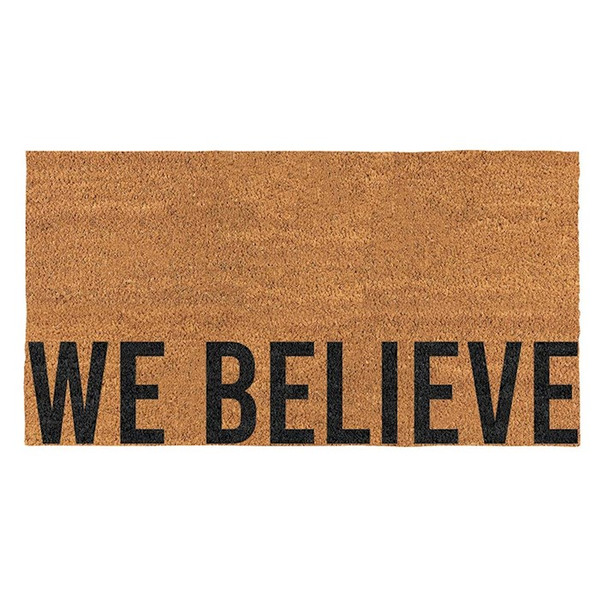 Coir Doormat-We Believe (30" x 16") by Santa Barbara Desi
