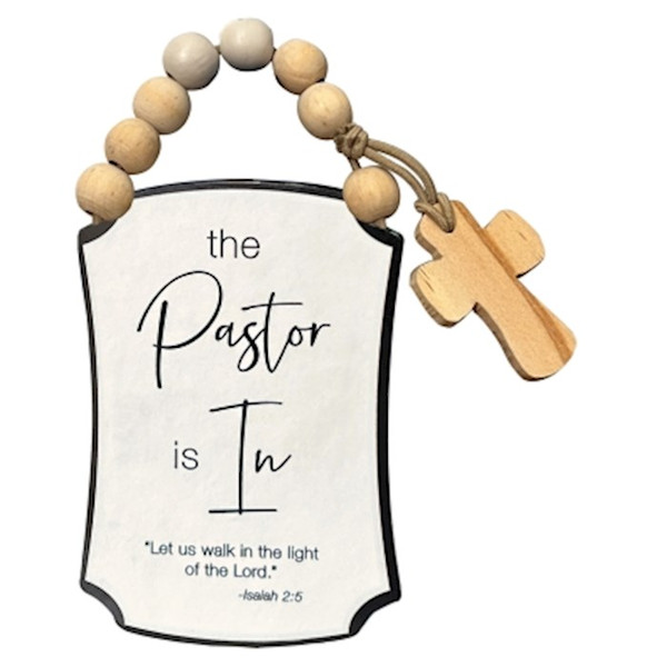 Door Knob Hanger-Pastor Is In/Out (Two-Sided) (Isaiah 2:5) by CA Gift