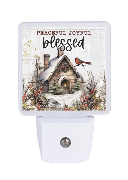 Nightlight-Let Your Light Shine Nightlight: Peaceful Joyful Blessed by Christmas