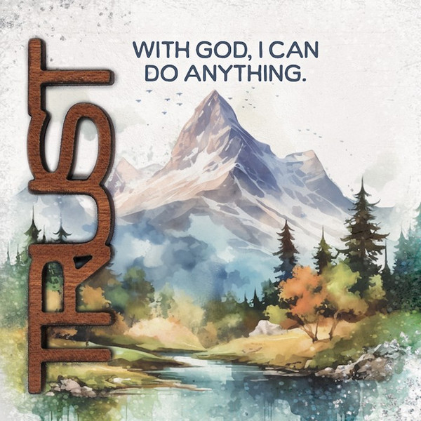 Magnet-Crafted Remindables-Trust-With God (3.5" SQ) by Dexsa