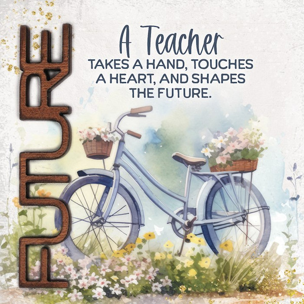Magnet-Crafted Remindables-Future-A Teacher (3.5" SQ) by Dexsa