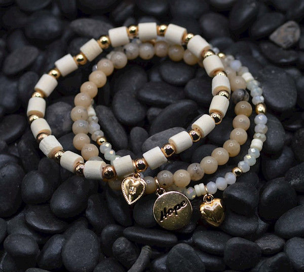 Bracelet-Eden Merry-Beaded-Hope-Gold by Eden Merry