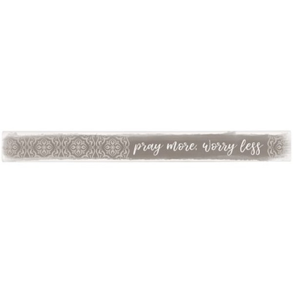 Skinny Message Bar-Pray More (14" x 1.5" 1") by Carson Home Accent