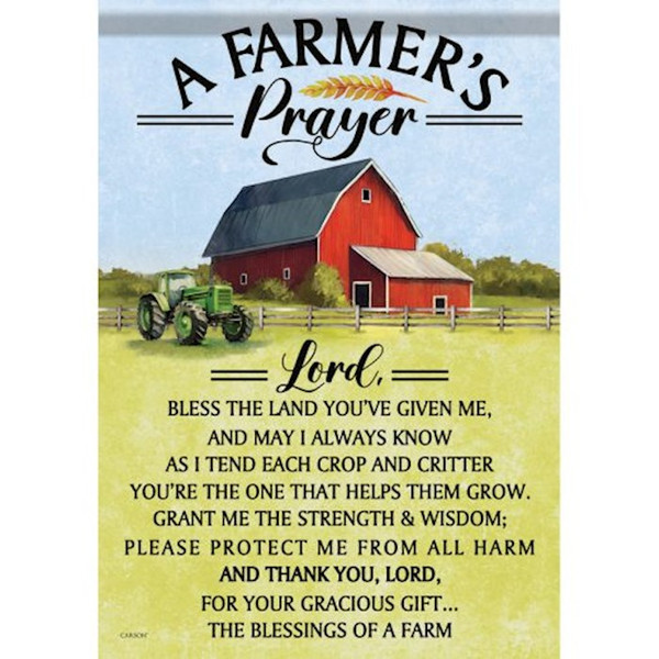 Flag-Garden-Dura Soft-Farmer's Prayer (12.5" x 18") by Carson Home Accent