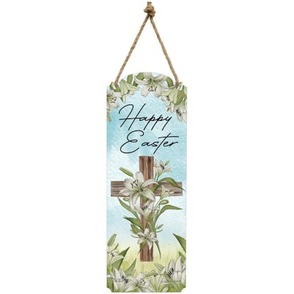 Metal Wall Decor-Happy Easter/Easter Cross (6.5" x 18") by Easter