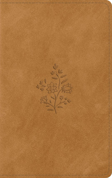 ESV Large Print Personal Size Bible-Nubuck Caramel Wildflower Design TruTone by English Standard V