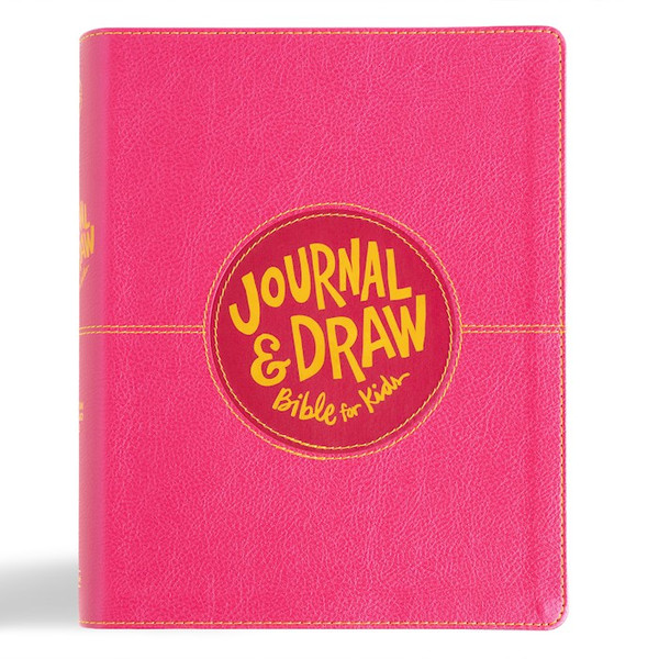 CSB Journal And Draw Bible for Kids-Pink LeatherTouch by CSB Bibles By Holm