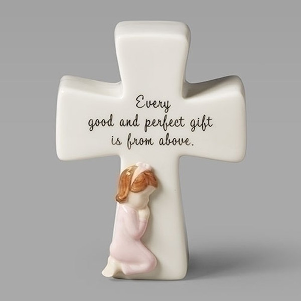 Cross-Prayer Box Cross-Girl (4.75") by Roman Inc.