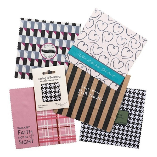 Lens Cleaners-Seeing Is Believing-Microfiber-5 Asst Designs (60 Packs of 2 ) by Manual Weavers