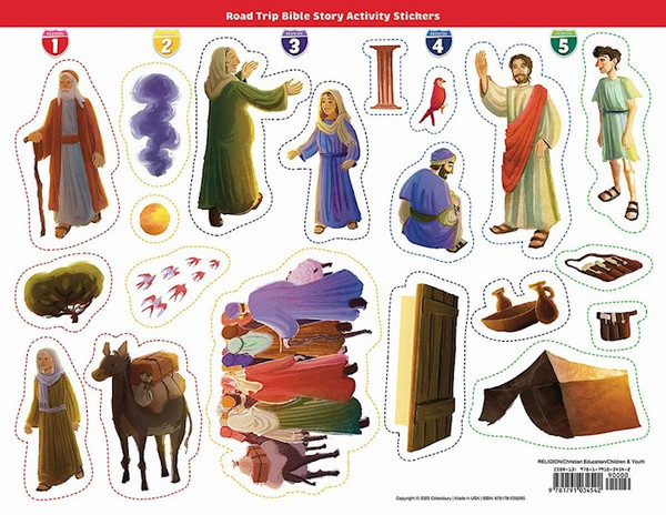 VBS-Road Trip: Bible Story Activity Stickers (Pack Of 6) (2025) by Cokesbury