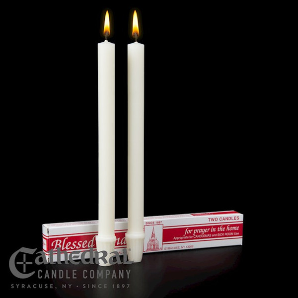 Candlemas Candle-White (25/32" x 10 1/4")-51% Beeswax/SFE (Pack Of 2) by Cathedral Candle