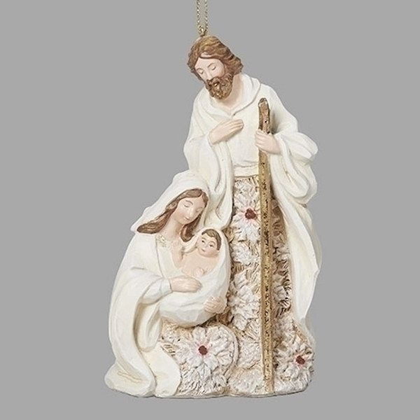 Ornament-Holy Family/Poinsettia Pattern (5") by Christmas