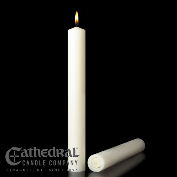 Altar Candle-White (1 15/16" x 12")-51% Beeswax-APE (Pack Of 12) by Cathedral Candle