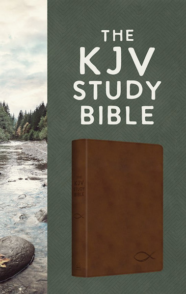 KJV Study Bible-Chestnut Brown Fish DiCarta LeatherLike by Hudson Christopher