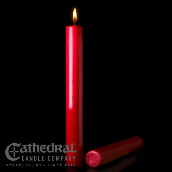 Christmas Altar Candle-Red (1 1/2" x 12")-51% Beeswax/APE (Pack Of 6) by Christmas