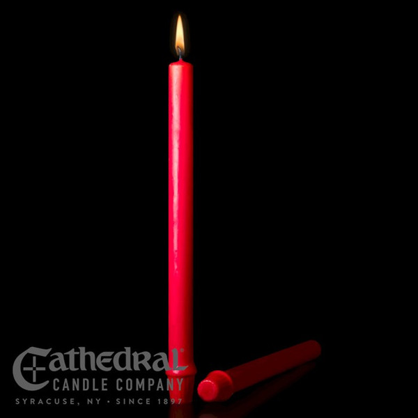 Christmas Altar Candle-Red Short 4's (7/8" x 12")-51% Beeswax/SFE (Pack Of 24) by Christmas