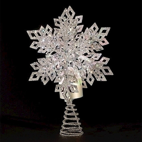 Tree Topper-LED Snowflake w/Battery Timer-Silver (12"H) by Christmas