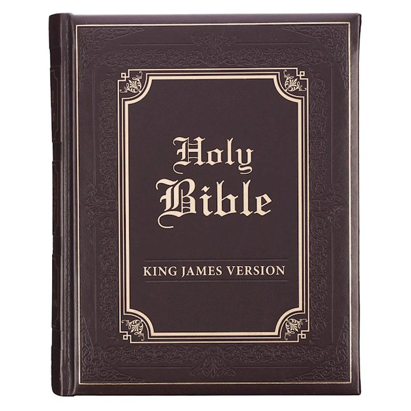 KJV Family Bible-Brown Faux Leather Hardcover by Christian Art Gift