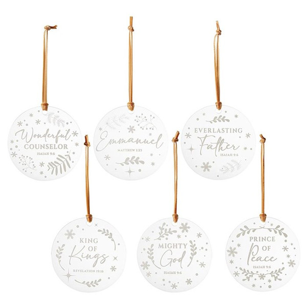 Ornament-Names Of Jesus (3"D) (Set Of 6) by Christmas