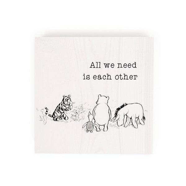 Word Block-Pooh/All We Need (5 1/2" x 5 1/2") by P Graham Dunn