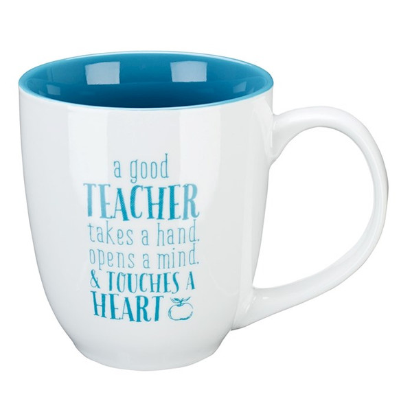 Mug-A Good Teacher w/Gift Box-White/Teal (MUG395) by Christian Art Gift