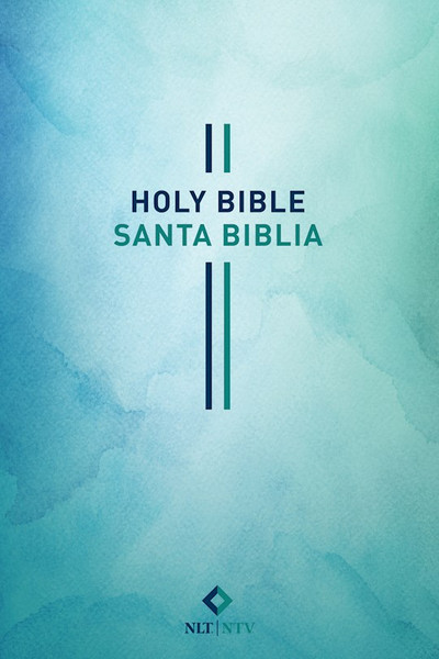 NLT/NTV Bilingual Bible (Biblia Bilingue NLT/NTV)-Blue Watercolor Softcover by Tyndale Espanol