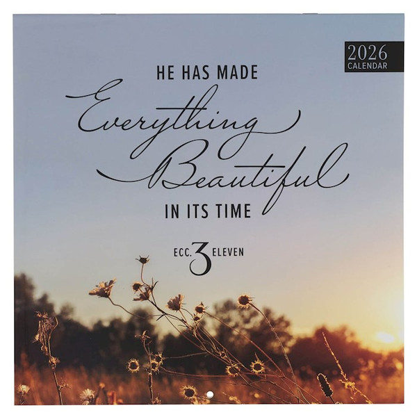 2026 Large Wall Calendar-Everything Beautiful Ecc. 3:11 by Christian Art Gift