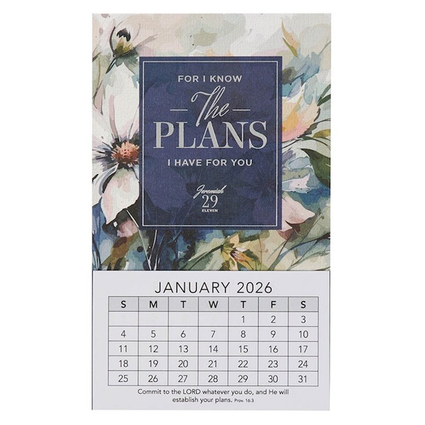 2026 Mini Magnetic Calendar-The Plans by Christian Art Gift