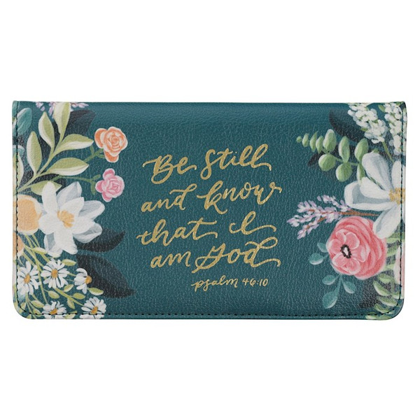 Checkbook/Wallet-Be Still Ps. 46:10-Teal by Christian Art Gift