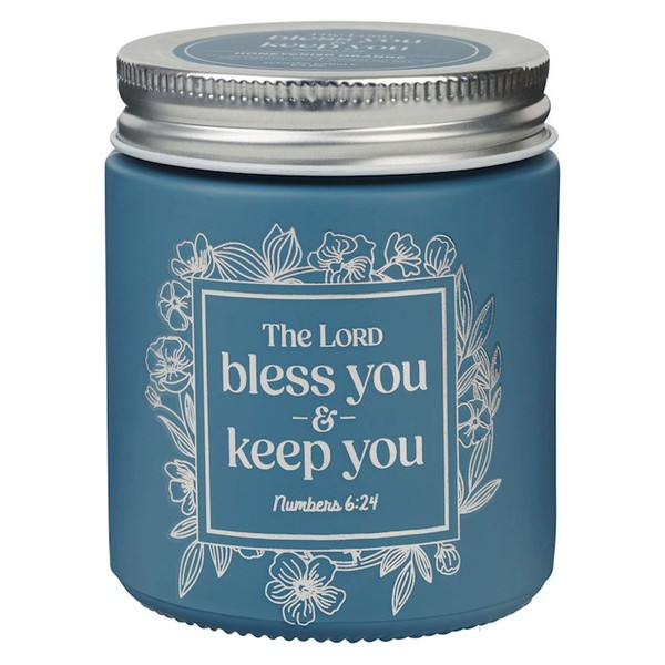 Candle-The Lord Bless You & Keep You-Honeycrisp Orange (Numbers 6:24) (6.5 Oz)-Glass w/Metal Lid by Christian Art Gift