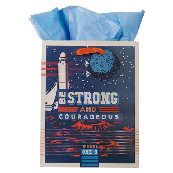 Gift Bag-Medium-Strong and Courageous Josh. 1:9 by Christian Art Gift