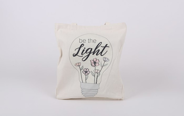 Tote-Be The Light-Cotton (16.25" x 13.25 X 4.5" plus 9.5" handle) by Swanson