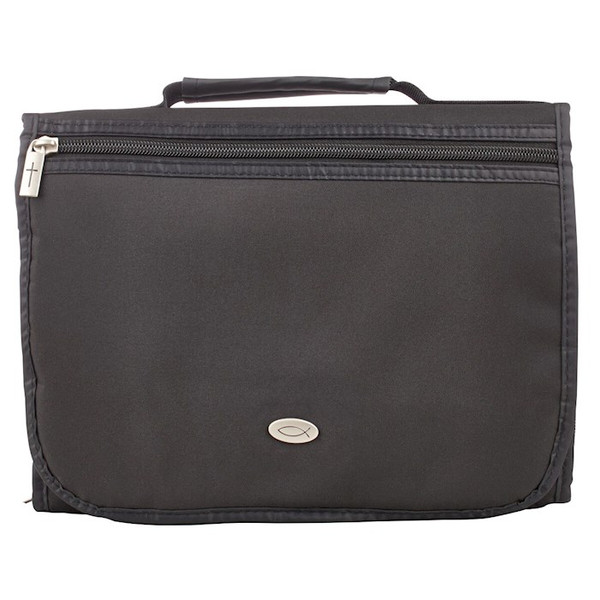 Bible Cover-Three Fold Microfiber Organizer-XLG-Black by Christian Art Gift