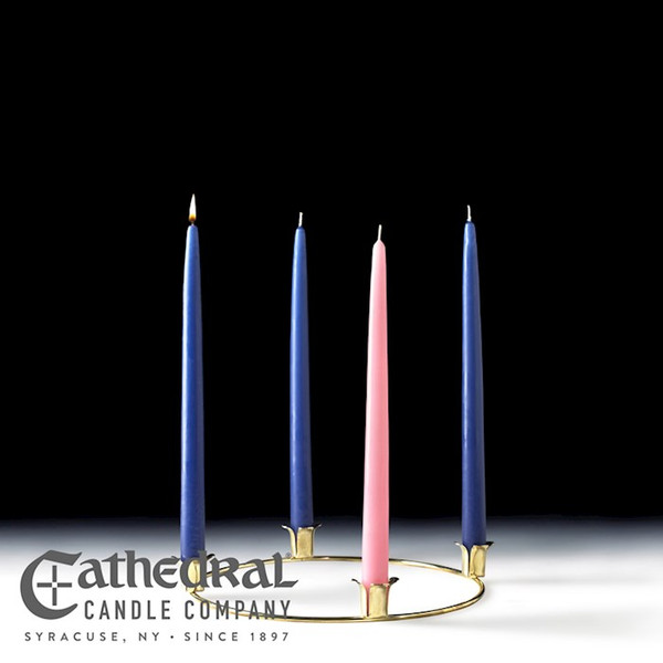 Advent Wreath-3 Blue/1 Rose (12" Candle) (10" D) by Advent