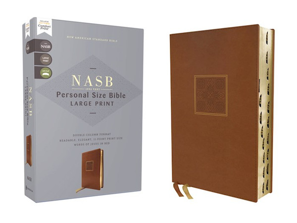 NASB 1995 Personal Size Large Print Bible (Comfort Print)-Brown Leathersoft Indexed by Zondervan