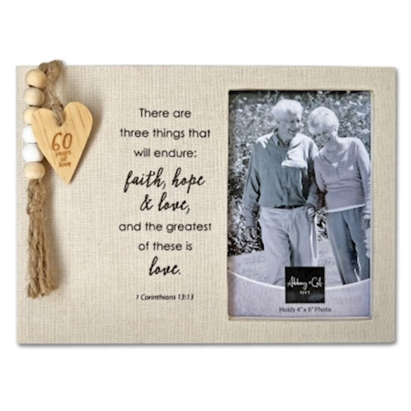 Frame-Fabric Wrapped-60th Anniversary (Holds 4" x 6" Photo) (9" x 6 1/2") by CA Gift