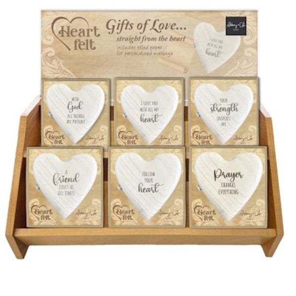 Display-Heart w/Rolled Paper-Various Verses (3.5 x 3.75 x 1) (12 Pieces) by CA Gift
