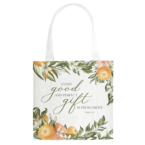Canvas Tote-Every Good And Perfect Gift... (James 1:17) (14" x 14" w/4" Gusset) by Heartfelt