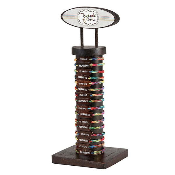 Bracelet-Thread Of Faith-Let Him Lead Filled Display (8") (2 Asst) (60 Pcs) by Kingdom Jewelry