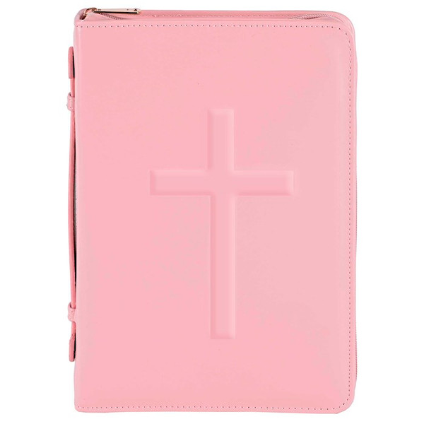 Bible Cover-Embossed Cross-Pink-XLG by White Dove Designs