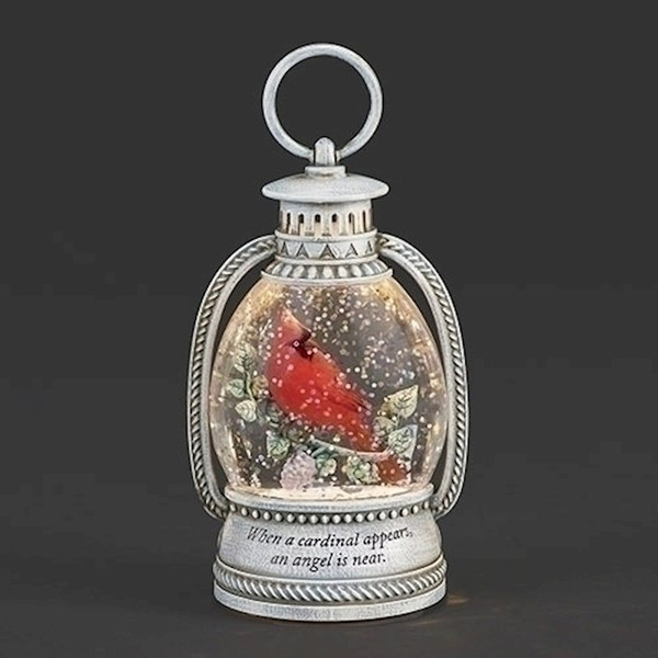 Lantern-LED-Shimmer-When A Cardinal Appears... Pewter (6"H) by Roman