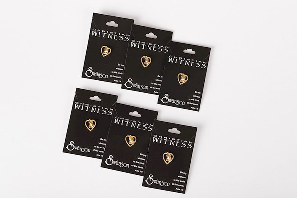 Lapel Pin-Heart/Hands-Gold (5/8") (Pack Of 6) by Swanson