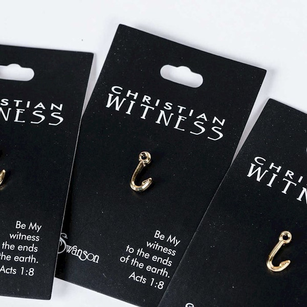 Lapel Pin-Fish Hook-Gold (1/2") (Pack Of 6) by Swanson