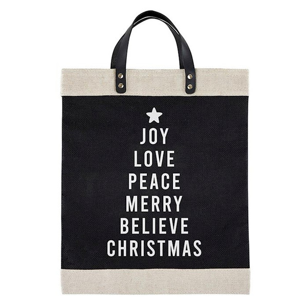 Farmer's Market Large Tote-Joy Love Peace (13" x 18") by Christmas