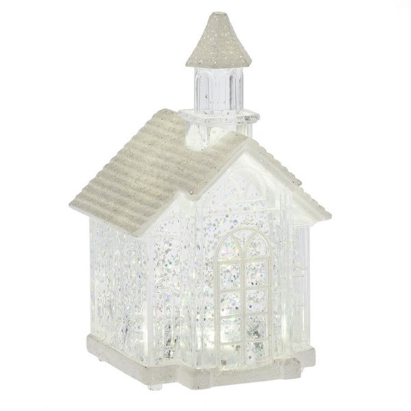 Home Decor-Mini Shimmer Church (2.75" x 2.75" x 4.75") by Christmas
