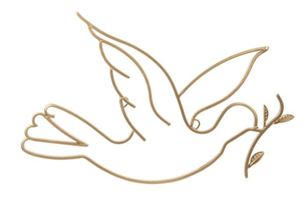 Wall Decor-Wirework Dove-Gold (17" x 11") by Ganz
